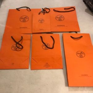 Set of 6 authentic Hermes shopping bags